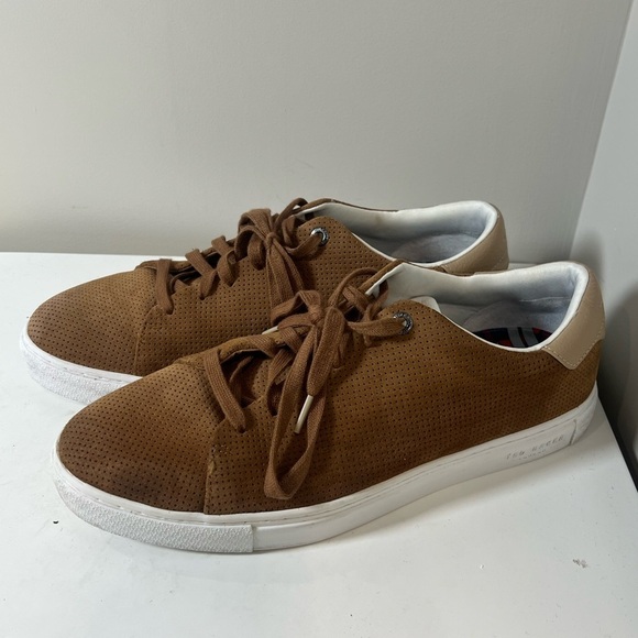 Ted Baker 10.5 Full Suede Leather Performance Oxford Shoe Sneaker Brown - Picture 7 of 12